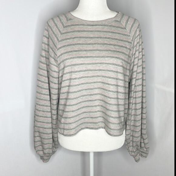 NWT lush cropped striped sweatshirt - Picture 1 of 8